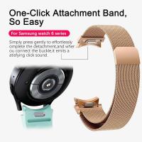 Correa De Acero Inoxidable Magnética Para Samsung Galaxy Watch4 5 6 7 Compatible Con Tamaños 40/44mm Classic 42/46/43/47mm Sin Brecha 20mm - details 9