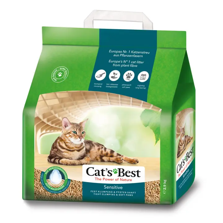 LECHO ECOLÓGICO GATOS CAT'S BEST SENSITIVE 2.9KG - 1