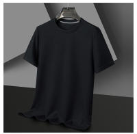 Camiseta Polo Corta Para Hombre Algodón Transpirable Estilo Casual Solido Con Splicing Redondo Cuello Tejido De Encaje - details 21
