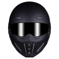 Casco Retro Desmontable Para Motocicleta Y Bicicleta Con Libera Rápida ABS Casco De Carrocería Completa Negro Mate Estilo Modular Clásico Profesional Unisex - details 5