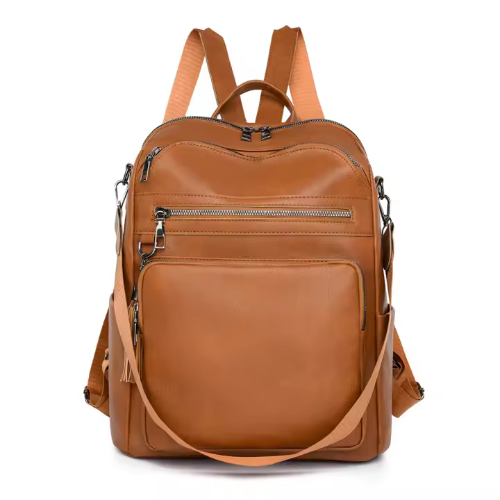 Mochila urbana sencilla de PU para mujer - 1