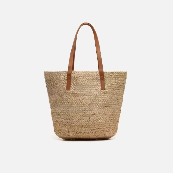 Madagascaro bolso grande estilo capazo de rafia Raffia / Playa Misako - 1