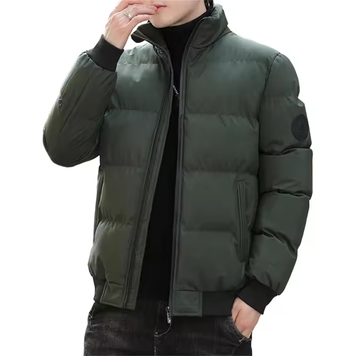 Winter Thick Jacket Men's Casual Short Cold-proof Down Cotton Warm Coat Male Lightweight Snow Solid Color Parka - 1