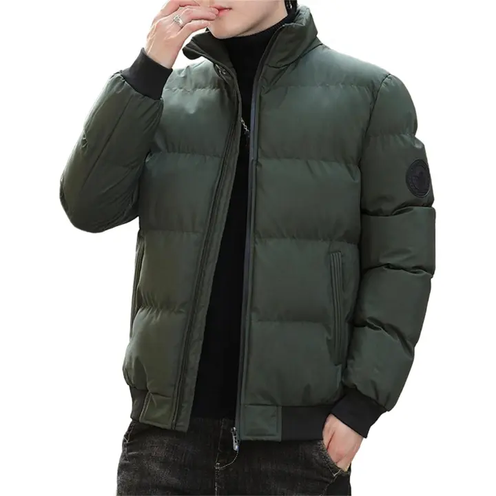 Winter Thick Jacket Men's Casual Short Cold-proof Down Cotton Warm Coat Male Lightweight Snow Solid Color Parka - 1