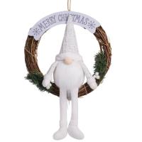 Corona De Navidad Con Vinateras Y Muñeca Sin Cara Adorno De Puerta O Pared Para Navidad DIY Decoración De Puerta O Pared - details 10
