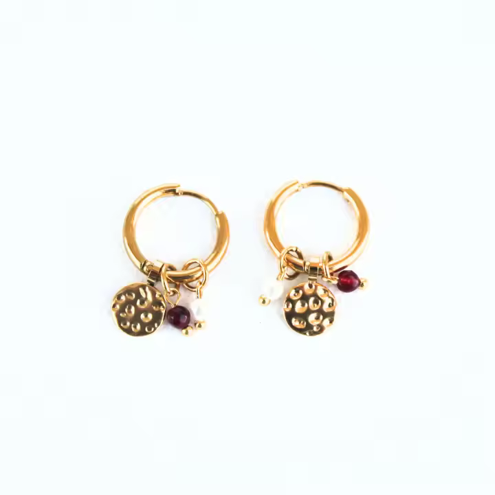 Pendientes Cristal Dorados Elegancia y Dulzura Acero Inoxidable - 1
