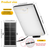 Luces Solares Exteriores Con Batería De 6000mAh Y Luz De 1200LM Seguridad Con Control Remoto IP65 Impermeable 4 Modos Luz Solar De Movimiento - details 2