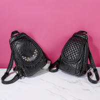 Mochila Pequeña De Cuero Genuino Para Mujer Bolso De Hombro Suave De Cuero Oveja De Alta Calidad Moda Escuela Para Teenager Chicas - details 0