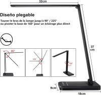 Lámpara Escritorio LED, Flexo de Escritorio, La luz natural protege los ojos, Lampara led Escritorio regulable con puerto de carga USB, 5 Modos - details 3