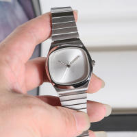 Reloj De Cuarzo Para Parejas 2024 Diseño Bauhaus Dial Cuadrado Reloj De Hombre Acero Inoxidable Resistente Al Agua Estilo Simple - details 1