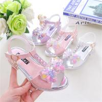 Sandalias Planas Para Niñas Princesa Vestido Lazo Moda Zapatos De Verano Antideslizantes Talla Verdadera Material PU Suave Cierre Hebilla - details 0