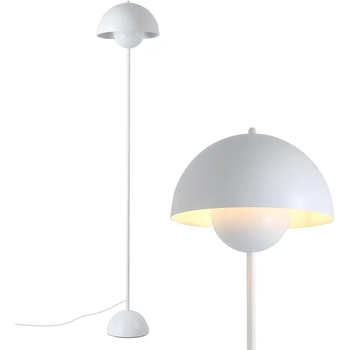 ALPINALUZ Lámpara de Pie de Diseño Nórdico Clásico on Pantalla y base Parabólica Casquillo E27 para Salón Comedor Dormitorio - 1