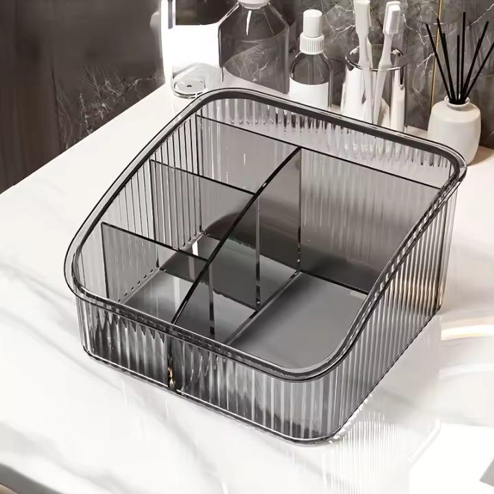Caja De Almacenamiento Para Maquillaje Y Cuidado De La Piel 1 Pieza Organizador De Escritorio Para Brochas De Maquillaje Y Labiales Estuche De Vestir - 1