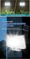 1PC Luz Solar Exterior Impermeable Con Sensor De Movimiento Y Control Remoto 3 Modos 192 LED Para Patio Garage Jardín - details 12