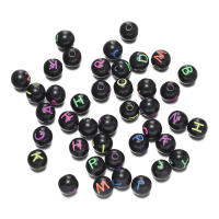 100pcs Lotes De Cuentas Redondas De Acrílico 8mm Letras A-Z Para Hacer Pulseras Collares Joyería Accesorios Espaciadores - details 5