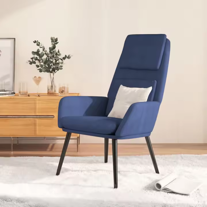 vidaXL Sillón de relax de tela azul - 1