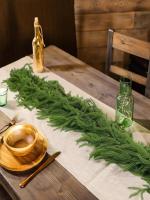 Guirnalda De Pino Artificial De 180CM 6FT Real Touch Para Decoración De Navidad Interior Y Exterior Guirnalda Verde De Invierno Para Exposiciones Y Bodas - details 1
