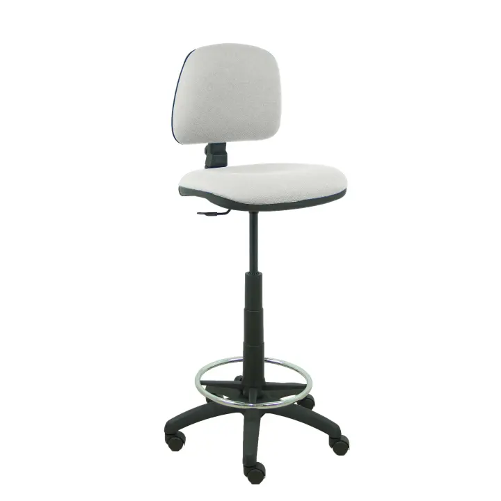Piqueras Y Crespo Taburete Isso Bali Gris Claro Ergonómico Regulable en Altura con Respaldo y Aro Reposapiés - 1
