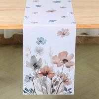Corredor De Mesa Marrón Con Flores Decoración Rosa Para Comedor Hogar Banquete Bodas Fiestas Suministros Tela De Poliéster/Celulosa - details 4