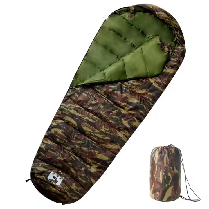 vidaXL Saco de dormir tipo momia de camping para adultos 3 estaciones - 1