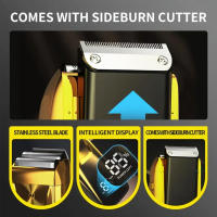 Afeitadora Eléctrica Para Barba Trimmer De Peluquero Profesional Con Pantalla Digital LED Y Batería De Litio Recargable Para Hombres - details 3