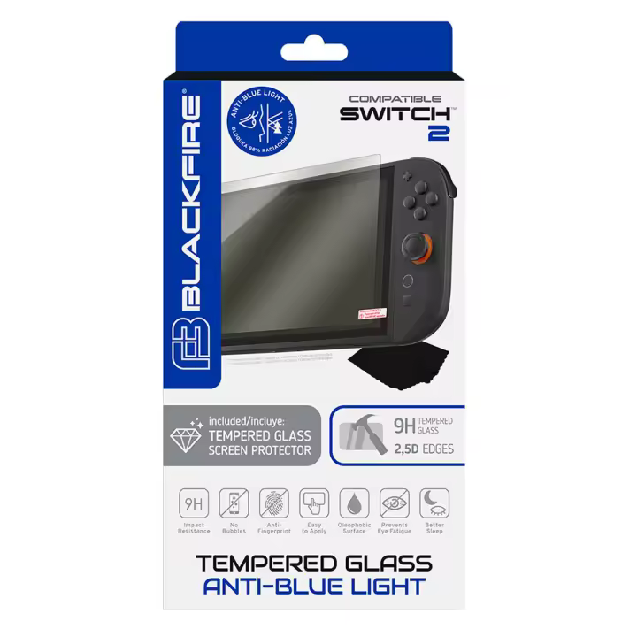 TEMPERED GLASS PROTECTION SET 9H ANTI-BLUE LIGHT BLACKFIRE Switch 2 (PROTECTOR DE PANTALLA) - PREVENTA - Lanzamiento 30/05/25 - 1