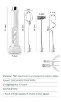 Mini Batidora Blanca Recargable Para Espumar Café, Batir Ojos y Mezclar Espumador de Leche Eléctrico de Mano Moderno con 3 Velocidades, Incluye 3 Cabezales - details 2