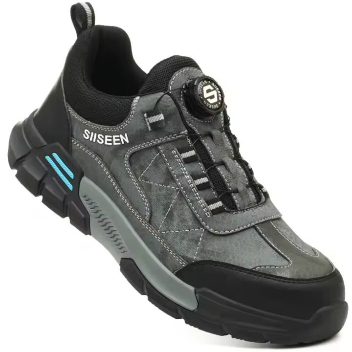 Zapatos De Seguridad Para Hombre Con Punta De Acero Antipinchazos Antideslizantes Y Antiprensión Suela De Goma Moda Trabajo Industrial - 1