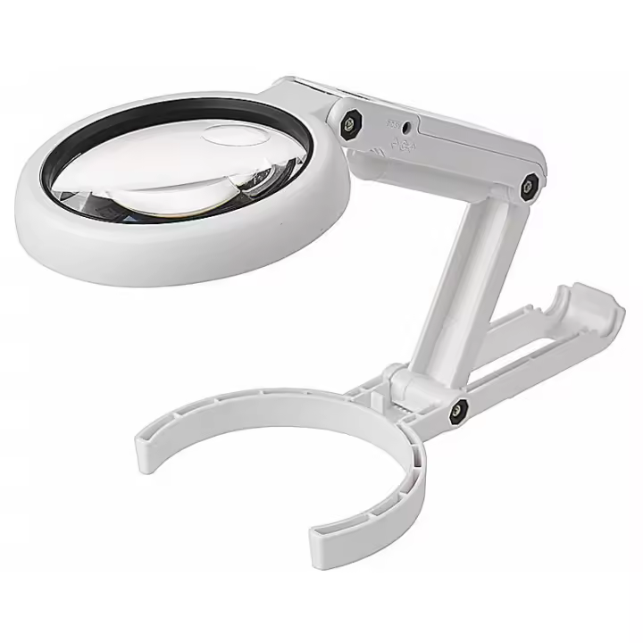 Lupa de mano, Lupa de Mesa 5X 11X con soporte plegable, para escritorio, joyería, Periódico, Lectura, reparación de Relojes y manualidades - 1