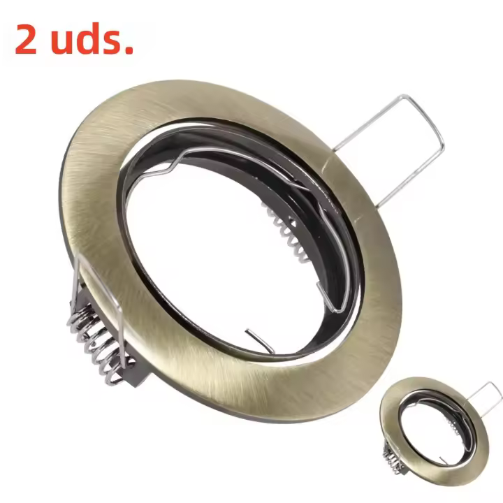 Soporte Redondo Revestido De LED Para Techo Ajustable En Ángulo Marco De Spot Blanco Base Gu10/Mr16 Fijación Para Lámpara De Baño - 1