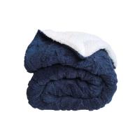 Manta Gruesa de Sofá y Cama Ochos en Color azul Marino – Sedalina Suave con Sherpa, Calidez Garantizada- Mercatienda - details 0