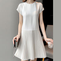 ZANZEA Vestido Largo De Verano Para Mujer Elegante Con Mangas Cortas Estilo Vintage A-Line Midi Suelto Cuello Redondo Solido - details 1