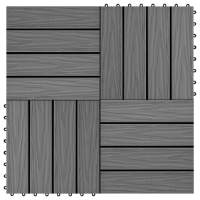 vidaXL 11x Baldosa Resina Madera Cuadrada Jardín Terraza Tarima Loseta Color Marrón claro,  Marrón oscuro,  Gris y mas - details 2