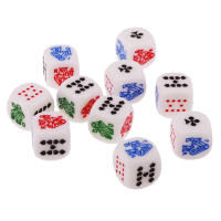 10 Piezas De Dados De Poker De 12mm/0.47 Pulgadas De Acrílico Para Juegos De Cartas De Casino Juegos Familiar Y Pub Dados De Juguete - details 0