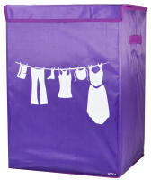 Cesto Jocca para la ropa sucia con tapa, desmontable y plegable en color azul o morado. Cajas de poliéster para la colada de fácil almacenaje con 50 cm de alto y 35 cm de ancho - details 3
