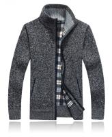 Nueva Cardigan De Lana Para Hombre Invierno Cuello Alto Zipper Manga Larga Gruesa De Poliéster Estilo Casual Color Sólido Ropa Masculina - details 3