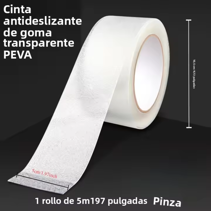 Cinta Antideslizante Transparente De Goma PEVA Impermeable Para Pisos De Baño Y Escaleras Adhesivo Nano No Marcador - 1