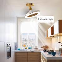Ventilador de techo Silencioso with Luz LED de 30 W y Control Remote, Luz de techo Pequeño regulable E27, Luz de Techo de Diseño Moderno Redonda para pasillo de cocina de Restaurante, ángulo ajustable [Clasificación de eficiencia] - details 1