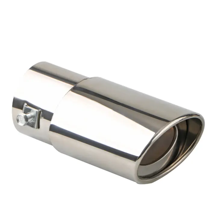 Tubo De Escape Para Coche 2.5" Inlet Acero Inoxidable Cromado Adecuado Para La Mayoría De Los Coches Montaje Trasero - 1
