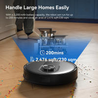 Proscenic Q8 MAX Robot Aspirador 4200 Pa, Navegación LiDAR, Autovaciado de Polvo, Autonomía 200 Min, Ideal para Hogares Grandes y con Mascotas, Control por Amazon Alexa, Google Home, Siri, IFTTT - details 8