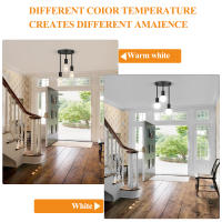 Lámpara Colgante Vintage De 3 Luces E27 Soporte Semi-Enchufe Para Techo Moderno Para Dormitorio Sala De Estar Pasillo - details 17