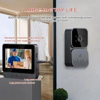 Timbre de Video Inalámbrico con Cámara 1080P Videoportero Inalámbrico with Pantalla IPS de 4,3 Pulgadas de Video,Audio Bidireccional,Visión Nocturna,70 ° Gran Angular,Conexión Bluetooth,No Requiere WiFi - details 2