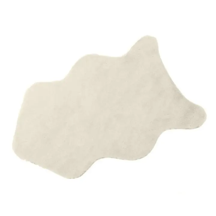 Dcasa Alfombra peluda softly blanco roto de piel sintética de 60x90 cm - 1