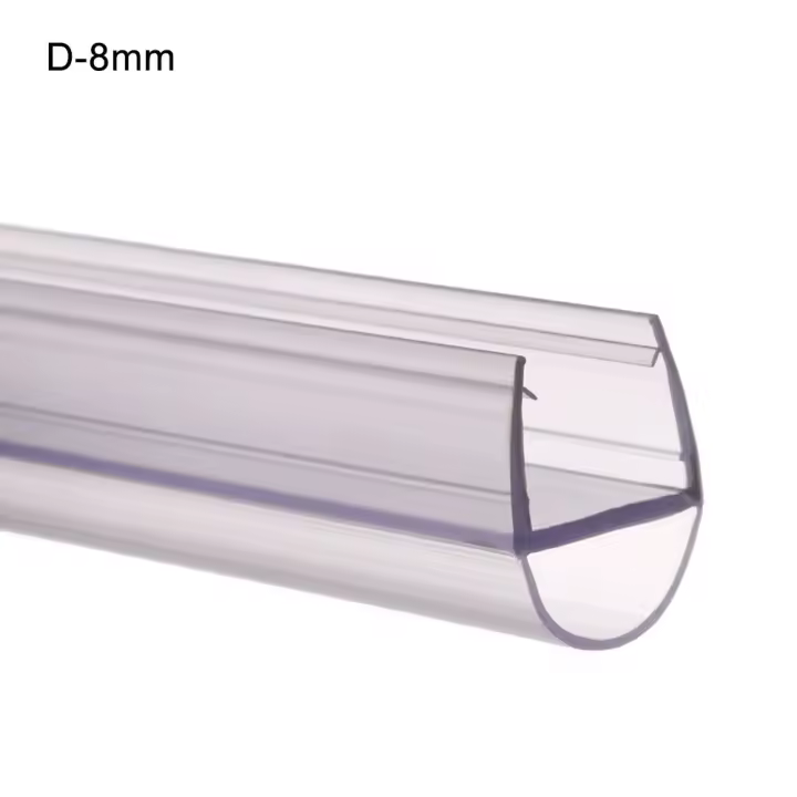 Tira De Sellado Transparente Para Puerta De Vidrio Y Ventanas Material De Goma PVC Previene La Perda De Baño Para El Hogar - 1