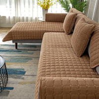 Cubierta De Sofá Universal De Peluche Gruesa Antideslizante Para Sala De Estar Decorativa Tela De Silla De Piso De Poliéster 100% Estilo Sólido - details 14