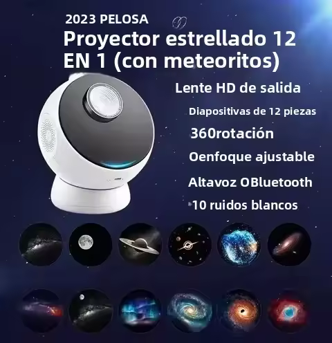 Proyector De Estrellas Planetario Para El Hogar Luz Nocturna Galaxia Ajustable De 360° Con Altavoz Bluetooth Para Dormitorio Regalo De Cumpleaños Para Niños - 1