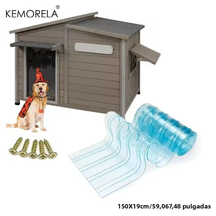 KEMORELA Puerta De Casa Para Mascotas Cortinas De Puerta Para Perro Reemplazo De Tiras De Plástico Y Vinilo Para DIY Puerta Para Perro O Gato Flap De PVC Transparente - 1