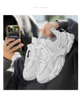 Zapatos De Correr Casuales Para Hombre Blanco Versátil Cómodo De Alta Calidad Plataforma Deporte Cuatro Estaciones Transversal - details 0