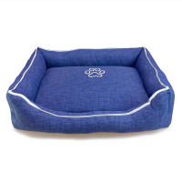 Arquivet, Cama para Perros Cuadrada Azul con Huella y Ribete, 3 Tallas para Perros Pequeños, Medianos y Grandes - details 0