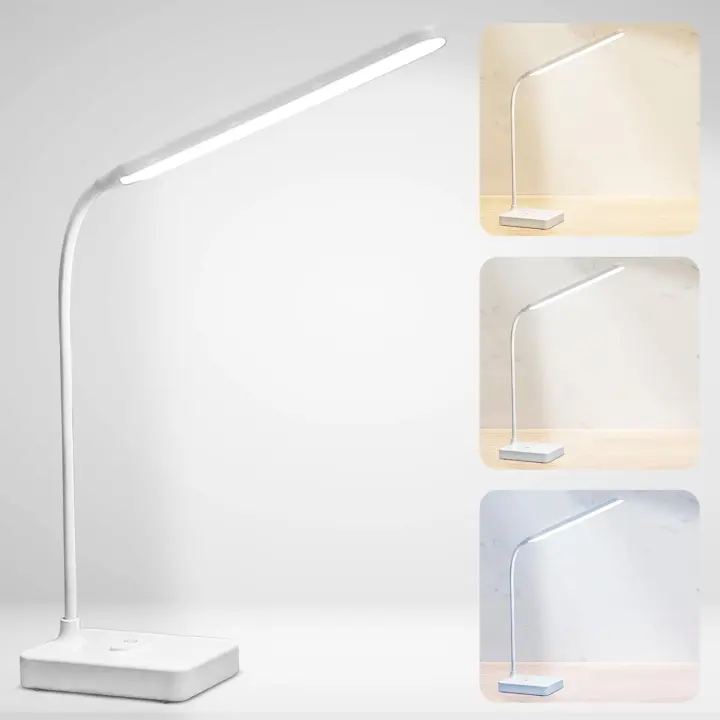 Lampara Escritorio LED, Lampara mesita noche sin cable Flexo LED, Escritorio Flexible, Nivel De Brillo Ajustable con Control Táctil, 3 Modos de Luz SO - 1